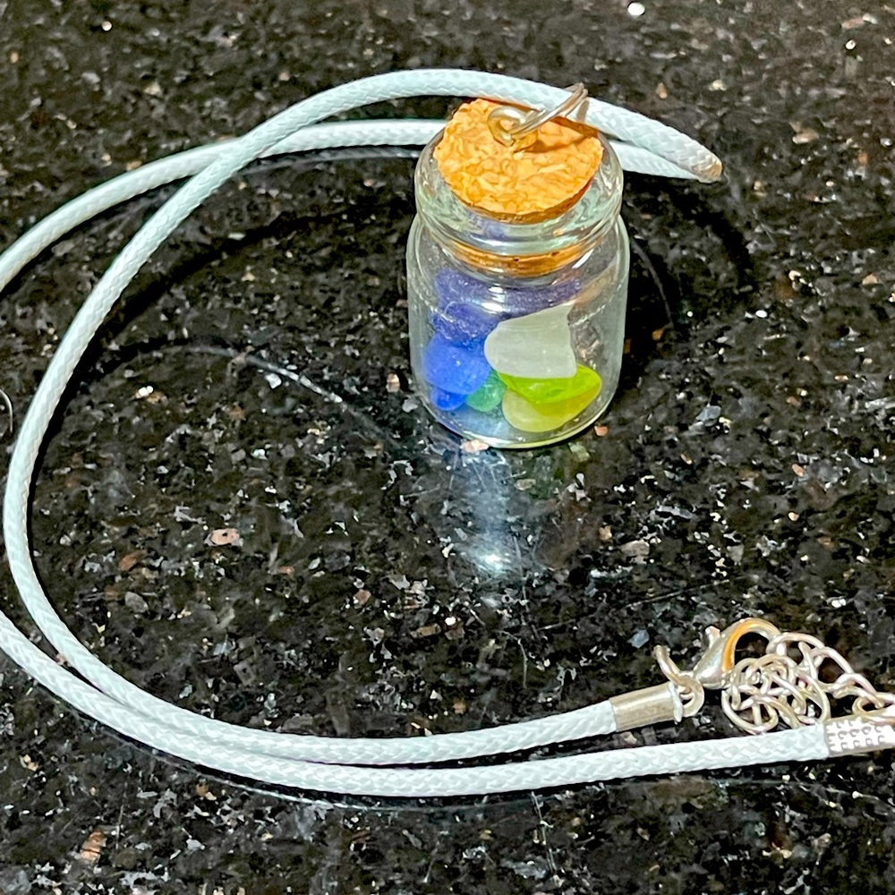 Handmade beach necklace - containing sea glass ❤️